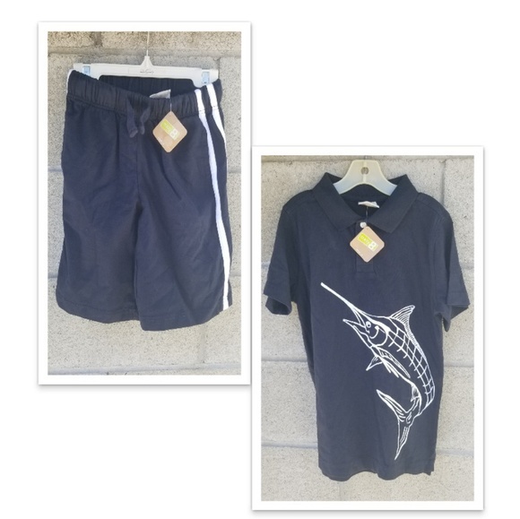 Crazy 8 Other - SET 🦈 NWT Navy/White Shirt & Short (S) (5 - 6)